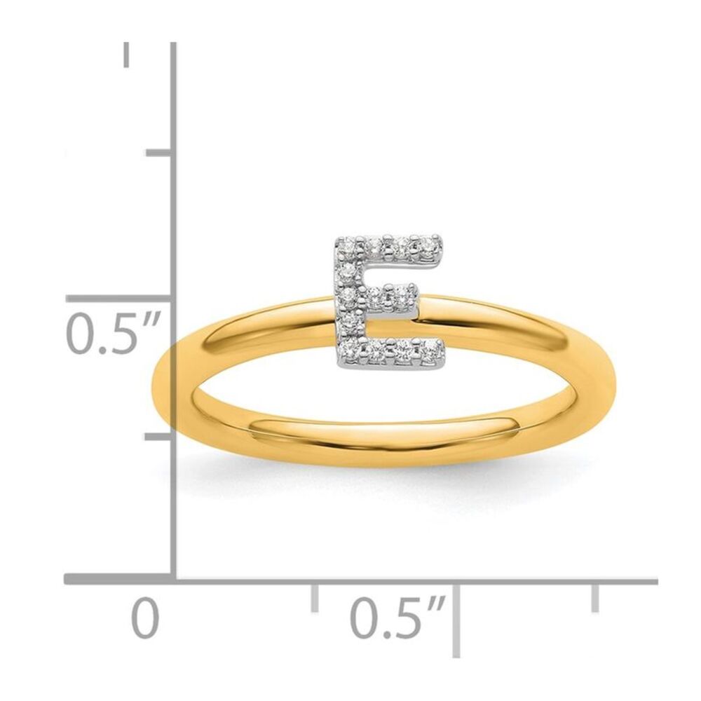 Kazi Luxury 14k Yellow Gold Stackable Diamond Ini… - image 2